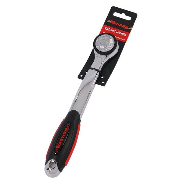 1/4" Drive Socket Ratchet Handle, Curved Profile 72 Teeth Smooth Action