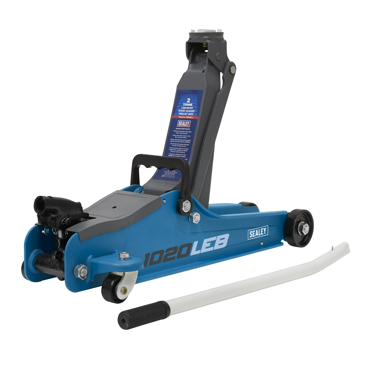 2 Tonne Low Profile Short Chassis Trolley Jack - Blue