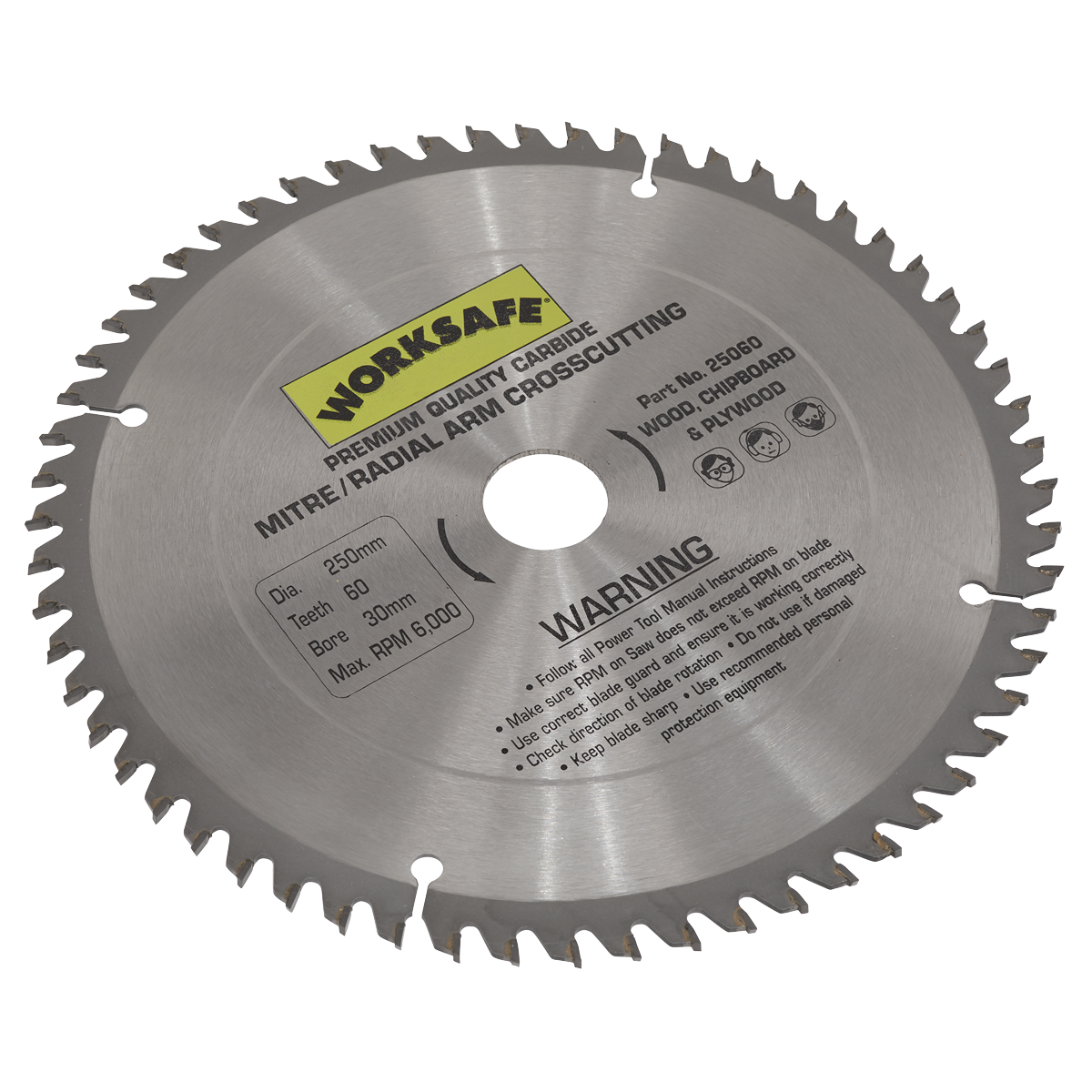 Ø250 x 30mm TCT Saw Blade - 60tpu