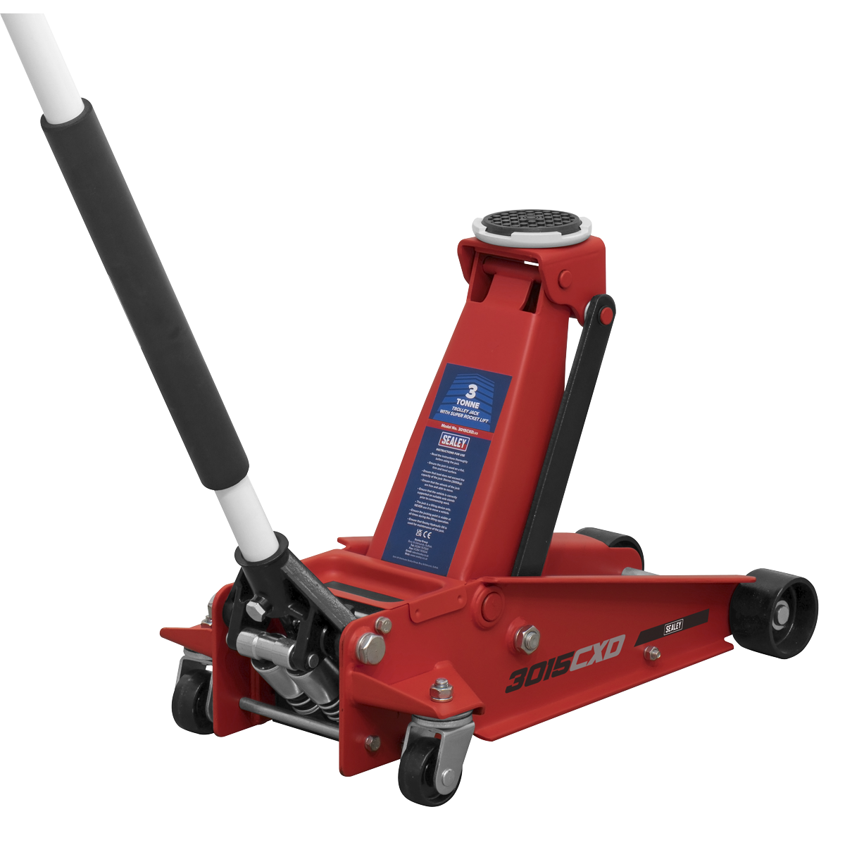 3 Tonne Trolley Jack with Super Rocket Lift