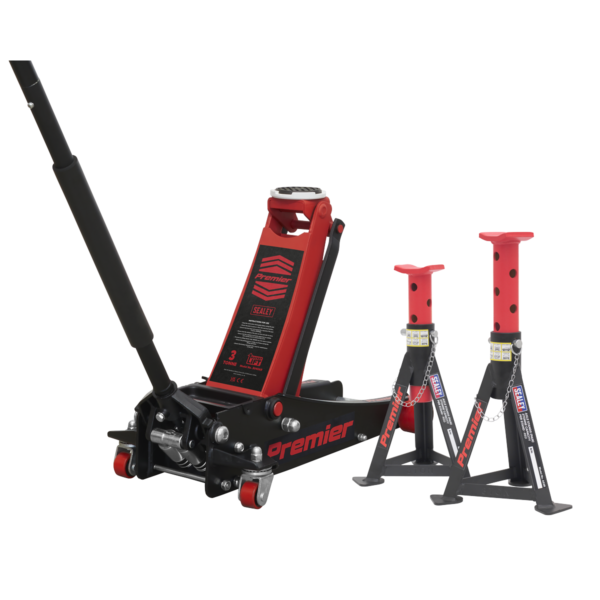 Trolley Jack 3t & Axle Stands (Pair) 3t per Stand Combo