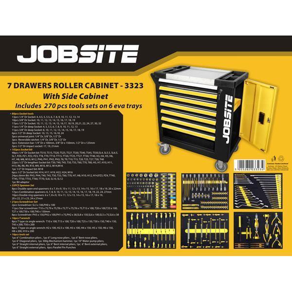 Tool Cabinet - 7 Drawer Roller Includes 270pc Tools Set