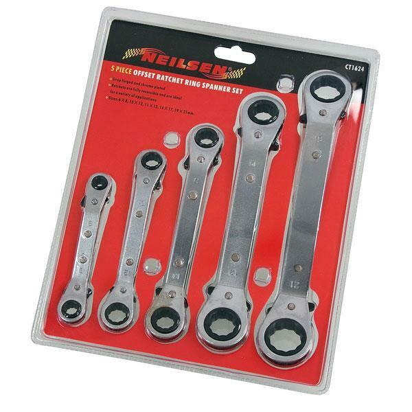 5 Piece Offset Ratchet Ring Spanner Set