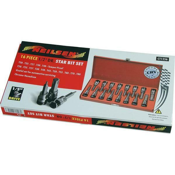 16 Piece Star Bit Socket Set 1/2 Inch Drive