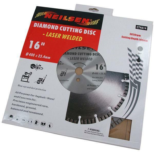 Diamond Cutting Disc 16 In for Asphalt, Concrete, Steel