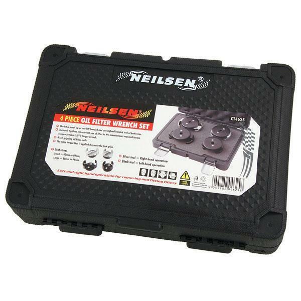 Adjustable Oil Filter Wrench Set 4pc Small & Large, Left & Right Handed