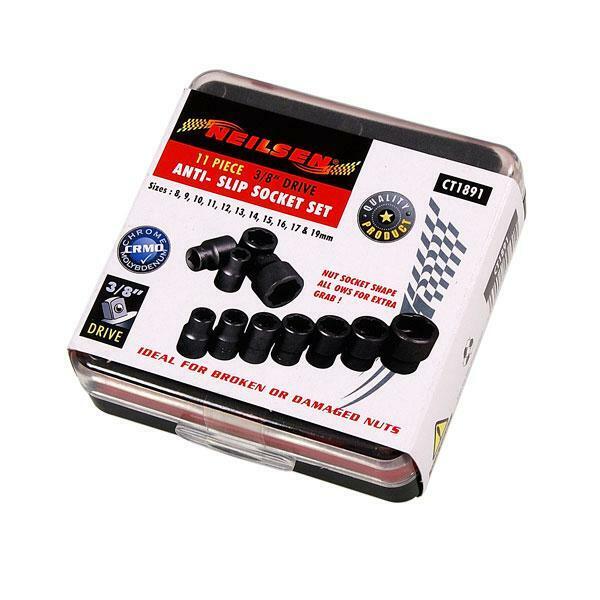 11 Piece x 3/8 inch Drive Anti Skid Socket Set