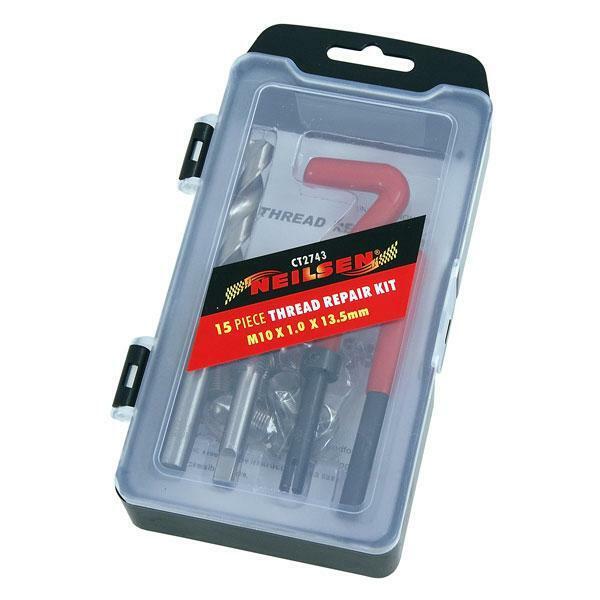 Thread Repair Kit M10 X 1.0 X 13.5 mm - Helicoil Twist Drill Tap 15pc