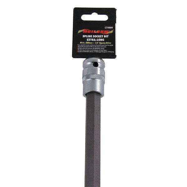 Extra Long Spline Drive Shaft Bolt Socket M14 x 800mm - ½" dr