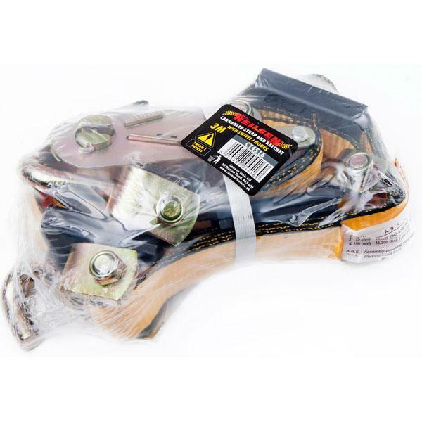 Car Hauler Strap & Ratchet with Swivel J Hooks