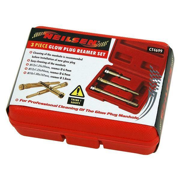 Glow Plug Reamer Set M10 & M12 Threads 3pcs