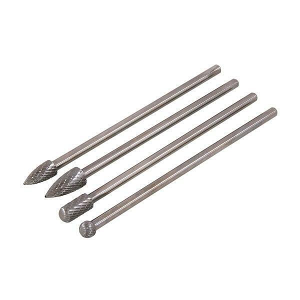 4pc Extra Long 150mm HSS Rotary Burr Milling Cutter Set