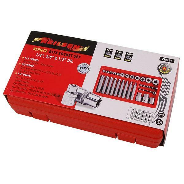 35 Piece Drive Bits Set 1/4 3/8 & 1/2 Star Bit Socket