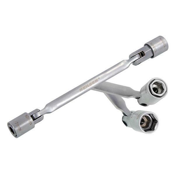 4 In 1 Flexi Head Socket Wrench Spanner 19mm and 17mm