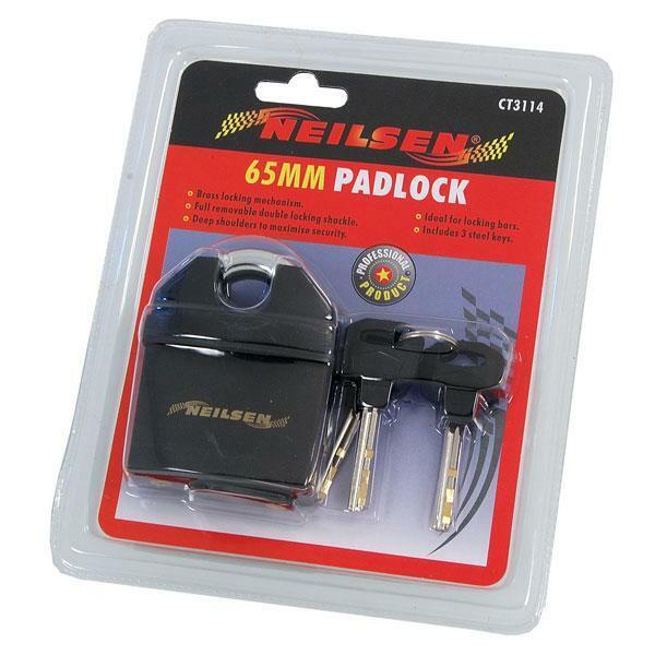 65mm Padlock with 3 Keys Fully Removable Double Locking