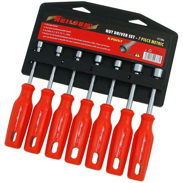 7 Piece Nut Driver Tool Set 6 7 8 9 10 11 12mm 6pt