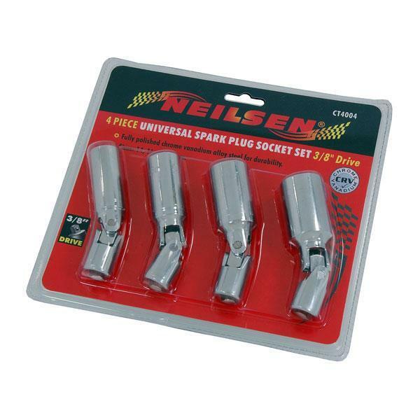 Spark Plug Socket Set 4pc 3/8" Drive Universal Joint