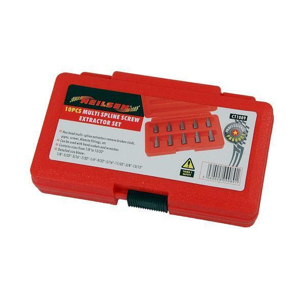 10 pieces Multi Spline Screw Extractor Set