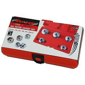 Oil Filter Socket Set Cap Wrench Kit 5 Pc 24 - 38 mm