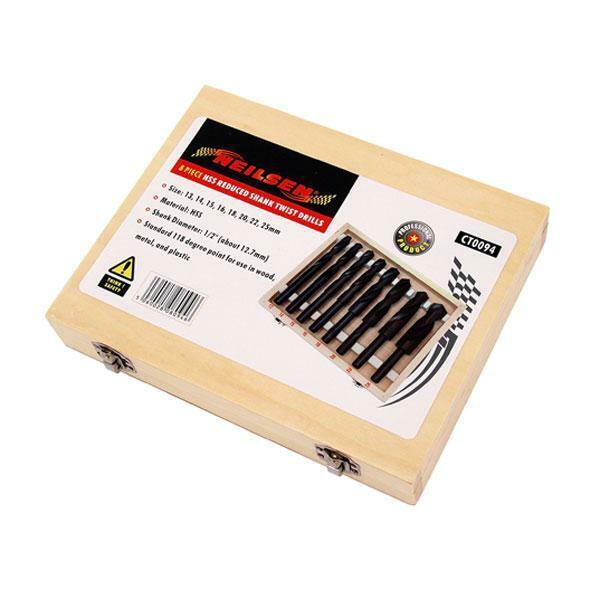 8 Piece Drill Bit Set Reduced Shank Twist Drills