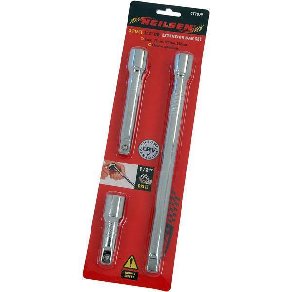1/2" Drive Extension Bar Set 75 mm 125 mm 250 mm