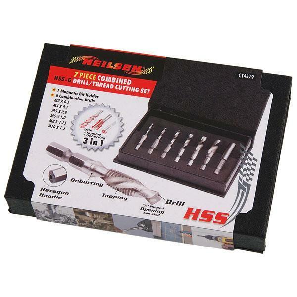 1/4" Hex Shank Combined HSS-G Drill & Tap Cutting 7pc