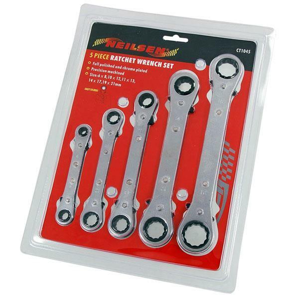 Ratchet Wrench Spanner Set - 5 Piece / Metric