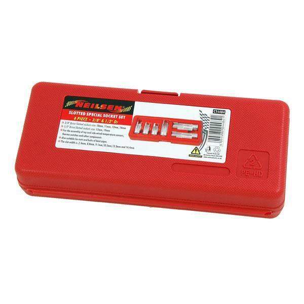 6pcs 3/8" & 1/2" Slotted Special Socket Set Temperature Sensors