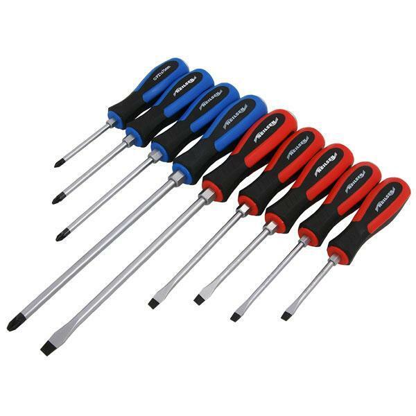 Pro Go Through Screwdriver Set 9pc Magnetic Slotted & Pozi Tips