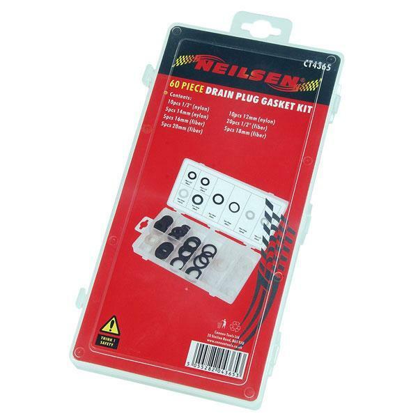 60pc Drain Plug Nylon Washer / Fibre Gasket Assortment