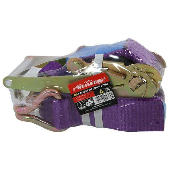 Ratchet Tie Down Strap 4m with claw hook for up to 2500kg