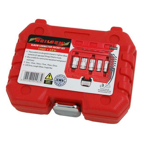 5pc Elbow Connector Socket Set 3/8" Dr 12-22mm (L-Type)