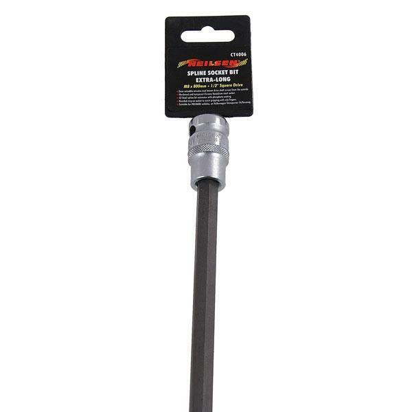 Extra Long Spline Drive Shaft Bolt Socket M8 x 800mm - ½" dr
