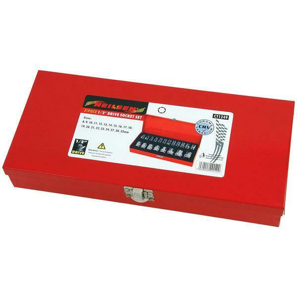 1/2 Inch Drive Socket Set 6 Point 21 Piece 8-32 mm