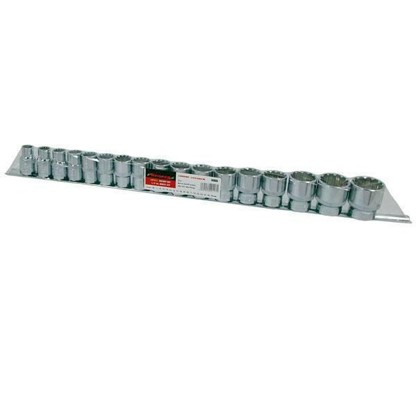 1/2" dr Drive Sockets Multi-drive 18 Piece On A Rail