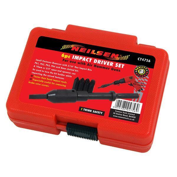 Impact Driver Set, Use With Air Hammer Guns 6pc 5/16" Hex Impact Bits