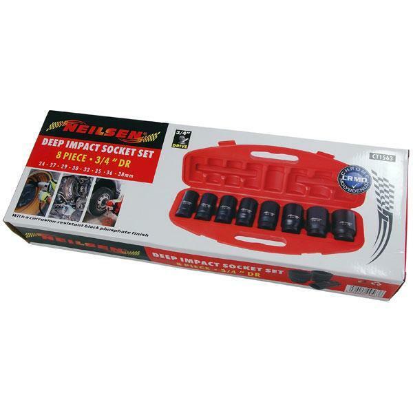 3/4" Drive Impact Socket Set Deep 8pc 24-38mm