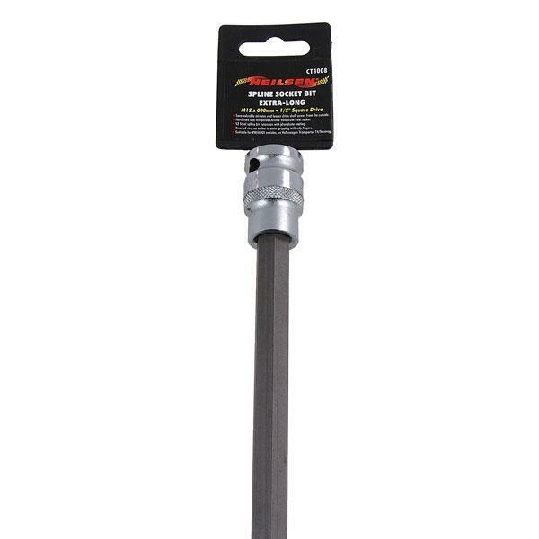 Extra Long Spline Drive Shaft Bolt Socket M12 x 800mm - ½" dr