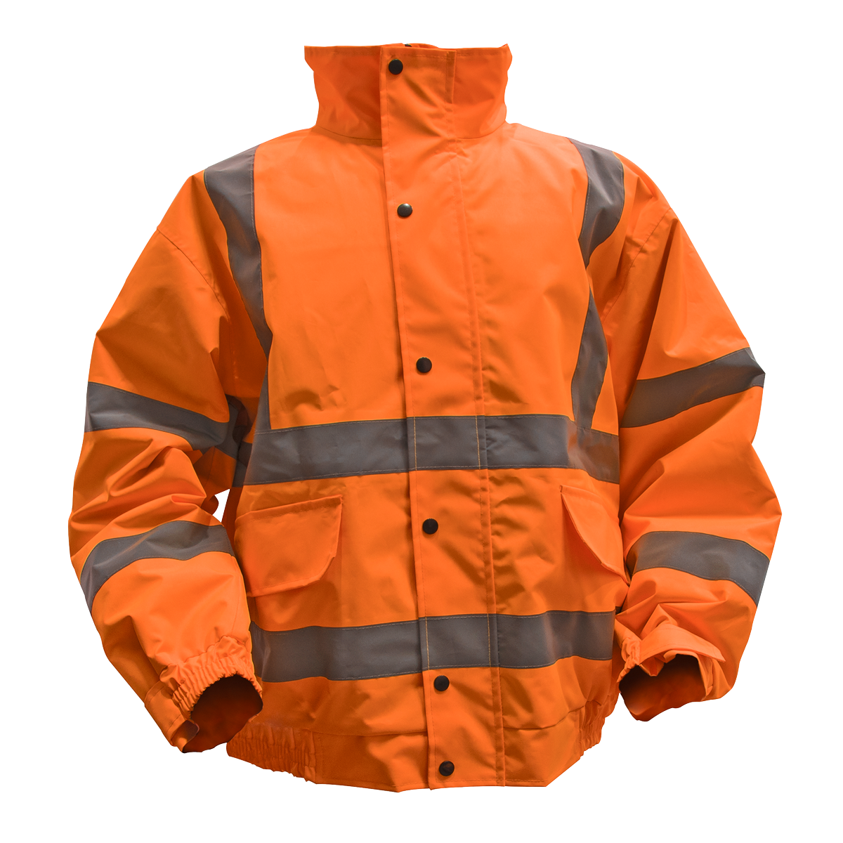 Hi-Vis Orange Jacket with Quilted Lining & Elasticated Waist - Large
