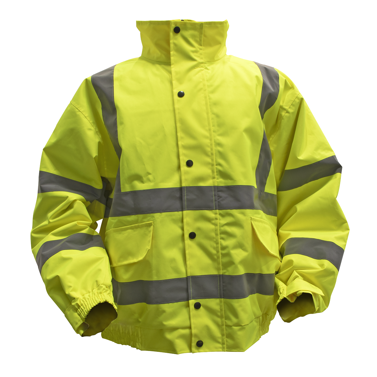 Hi-Vis Yellow Jacket with Quilted Lining & Elasticated Waist - X-Large
