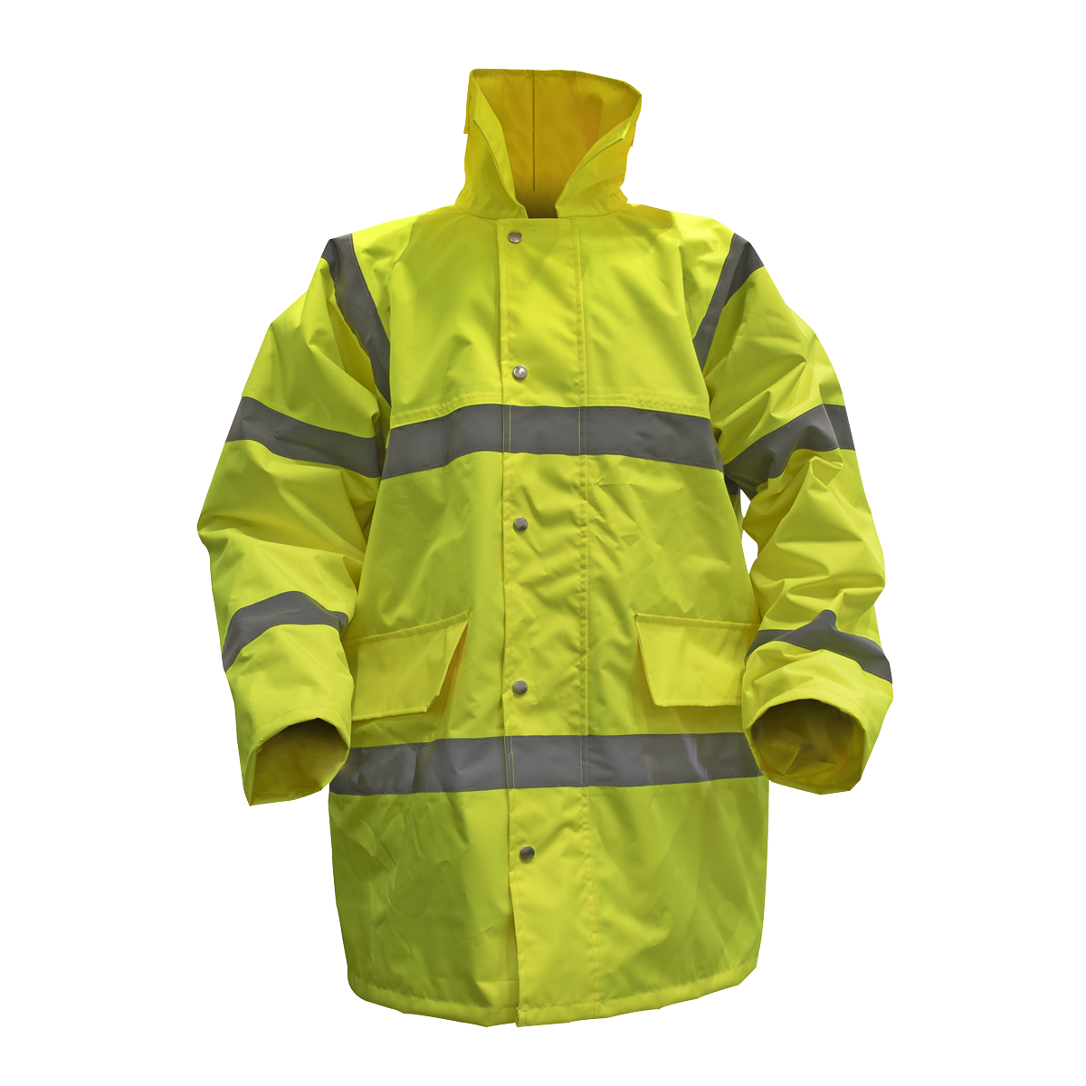 Hi-Vis Yellow Motorway Jacket with Quilted Lining - Large