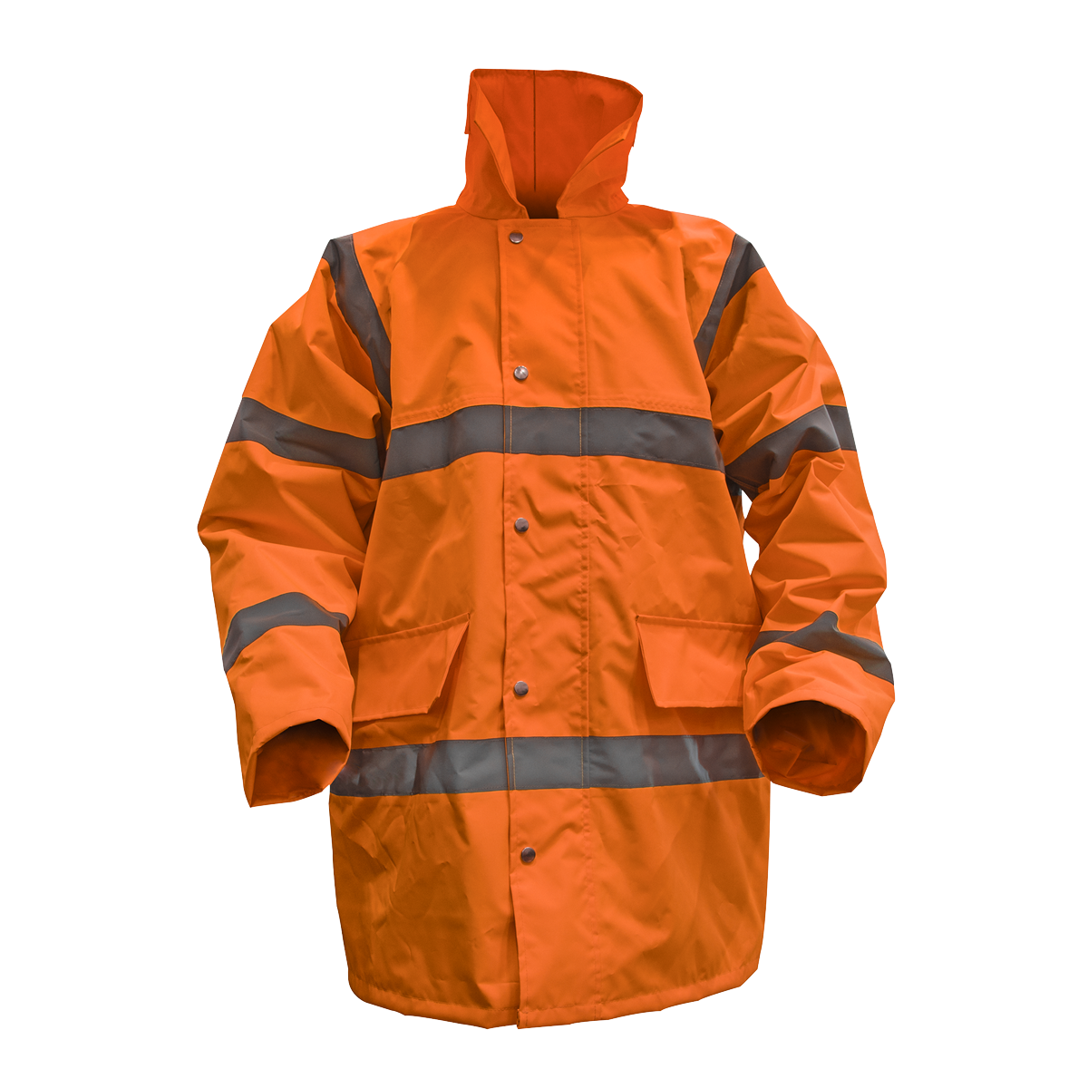 Hi-Vis Orange Motorway Jacket with Quilted Lining - X-Large