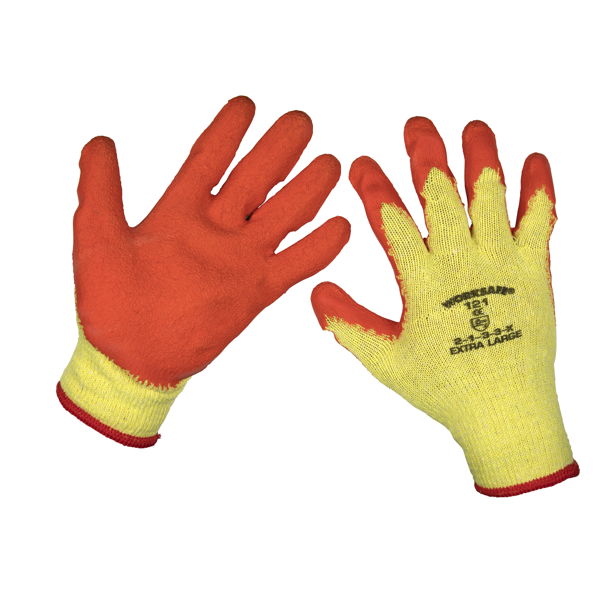 Super Grip Knitted Gloves Latex Palm (X-Large) - Pack of 12 Pairs