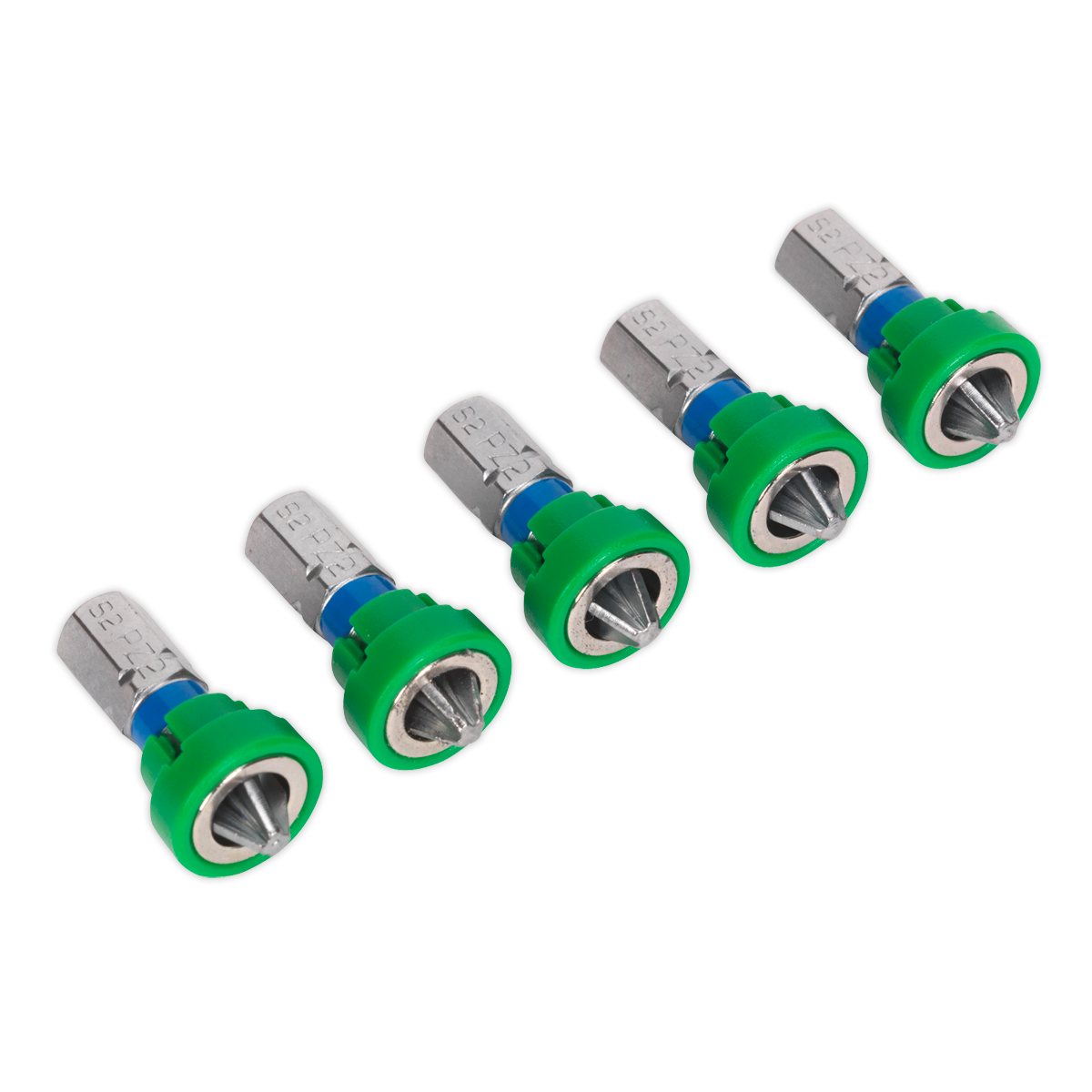 25mm Pozi #2 Power Tool Bit with Magnetic Holder - Pack of 5
