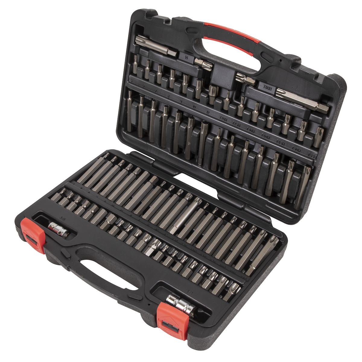 74pc 3/8" & 1/2"Sq Drive TRX-Star*/Security TRX-Star*/Hex/Ribe/Spline Bit Set