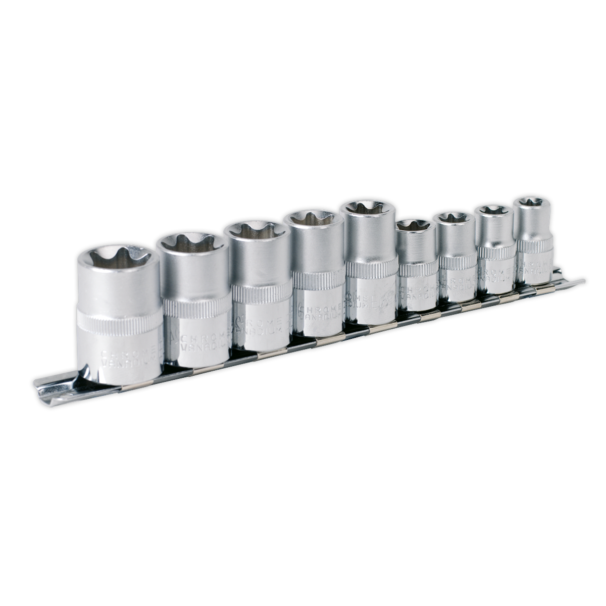 9pc 3/8" & 1/2"Sq Drive TRX-Star* Socket Set - E10-E14 & E16-E24