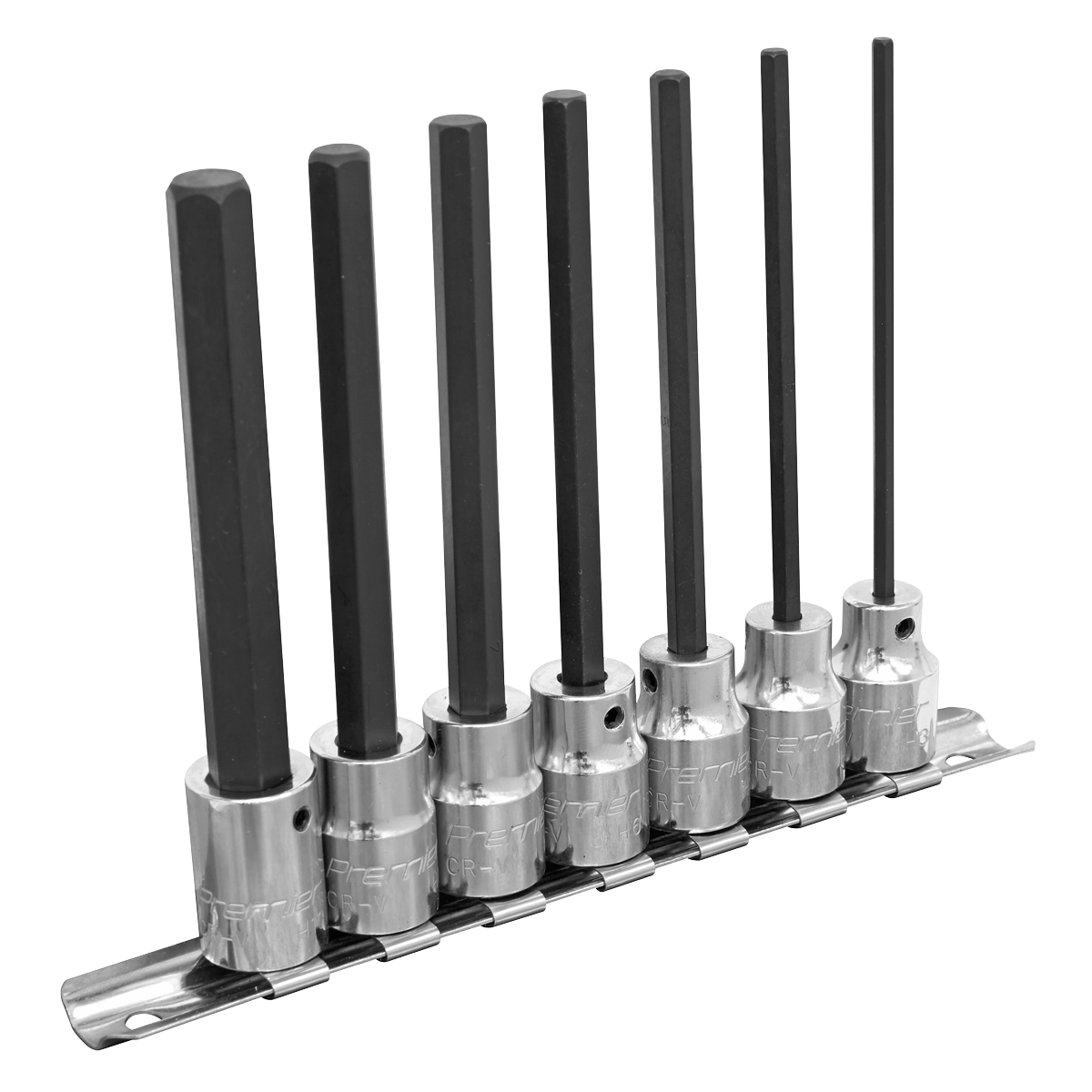 7pc 3/8"Sq Drive 110mm Hex Socket Bit Set