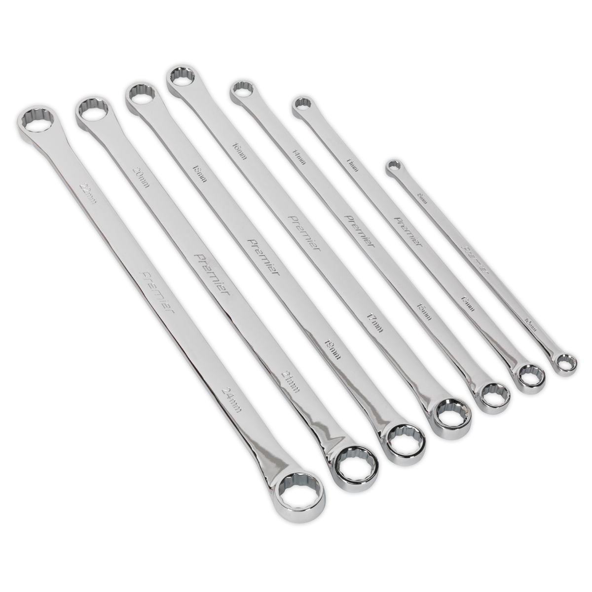 7pc Extra-Long Double End Ring Spanner Set