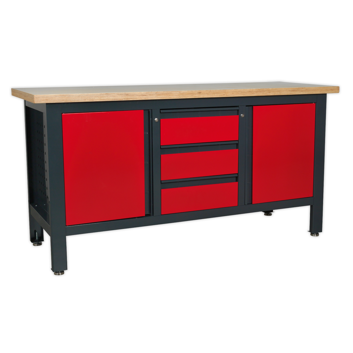 Workstation with 3 Drawers & 2 Cupboards