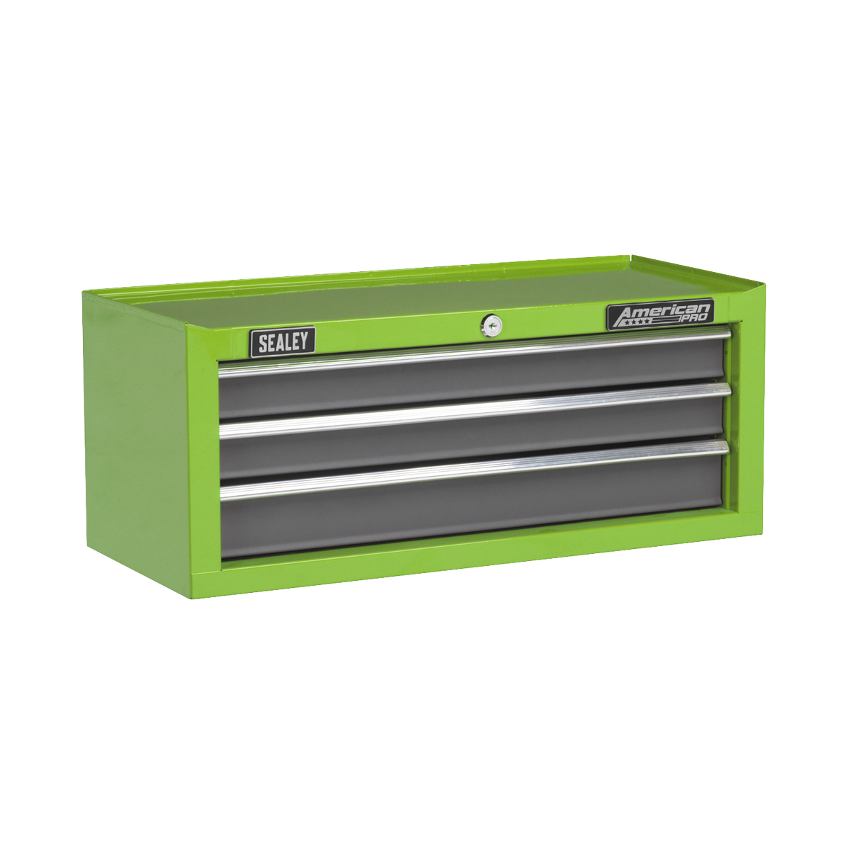 3 Drawer Mid-Box with Ball-Bearing Slides - Green/Grey